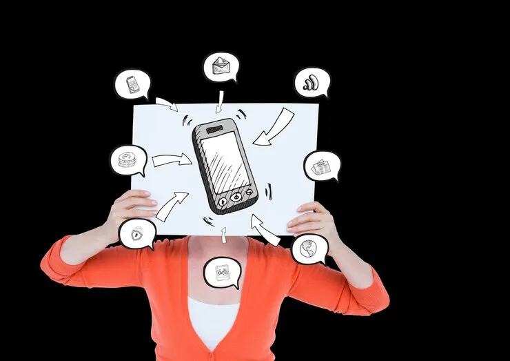 imgi 72 woman holding placard with mobile phone application icons her face 1134 24591 - Apa Itu WhatsApp Blast: Panduan Lengkap untuk Pemasaran Efisien
